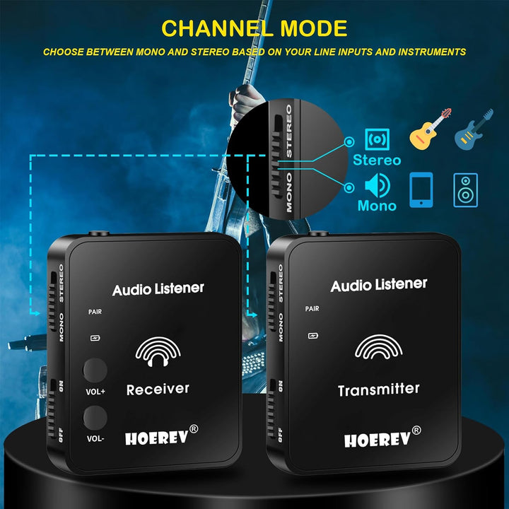 Hoerev In-Ear Monitoring Kopfhörer – Professionelles Audio und 2.4G Stereo Technologie, Hochleistung