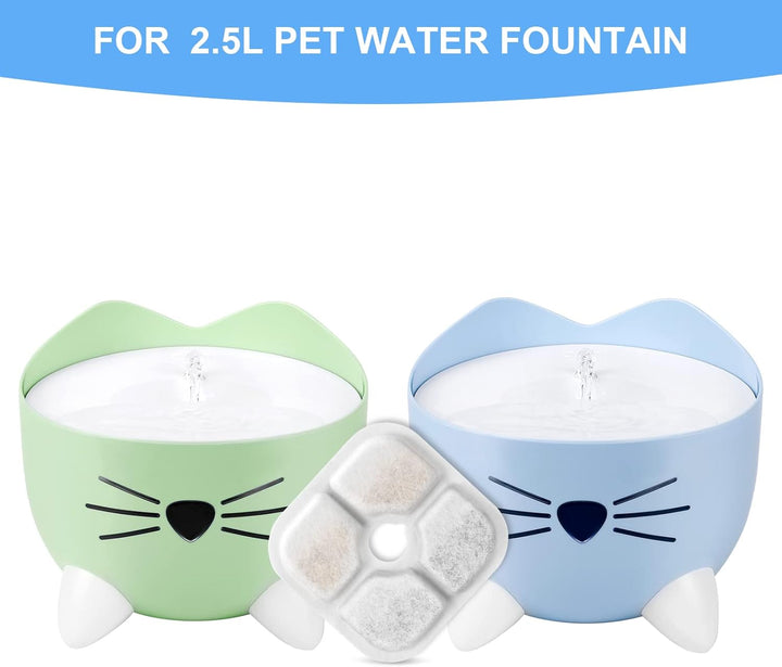 VinDox 12 Stück Katzenbrunnen Filter für 2,5L Trinkbrunnen für Katze Ersatzfilter, Harz aktivierte K