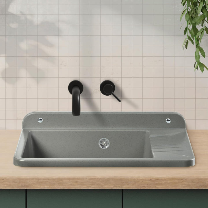 GOSPO Ausgussbecken aus Polypropylen, 50,5 x 34 x 26,5 cm, Haushaltsspülbecken, Spülbecken mit profe