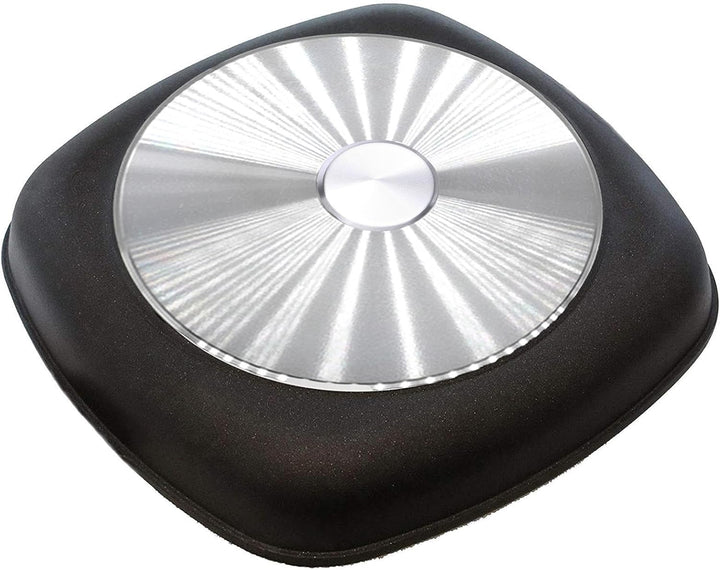 Eurloux Guss-Kasserolle 28 x 28 cm - Flache quadratische Universal Bratenkasserolle Aluguss mit Besc