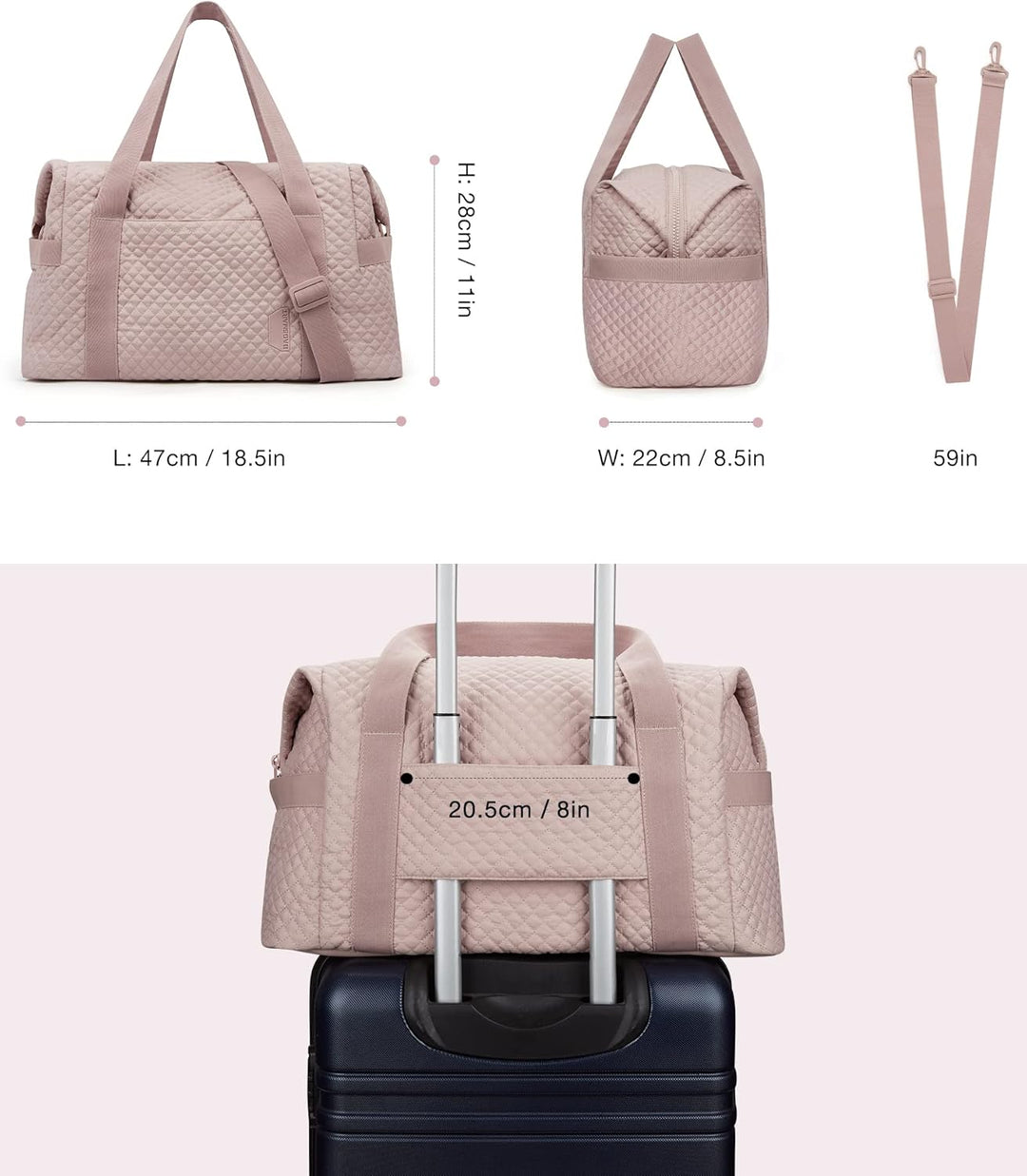 BAGSMART Reisetasche Handgepäck Tasche Weekender Bag, Sporttaschen Travel, Carry On Grosse Overnight