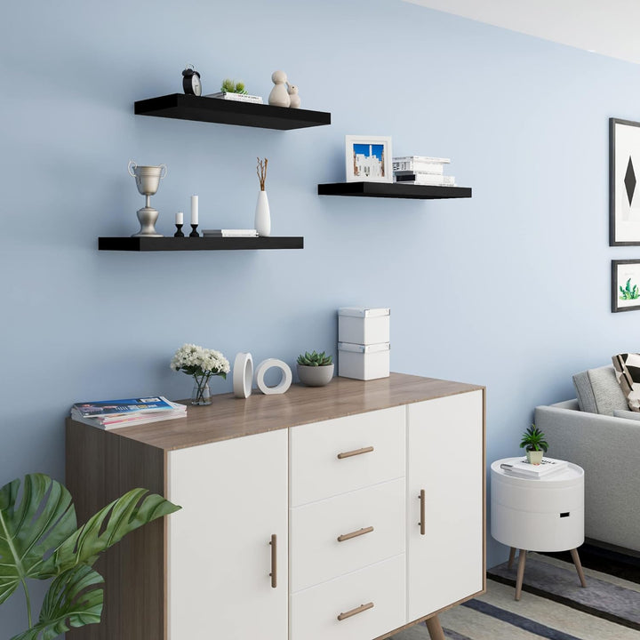 WOLTU Wandregal Volato Set von 3 Regalen Wandboard freischwebend Schweberegal CD DVD Regal Bücherreg