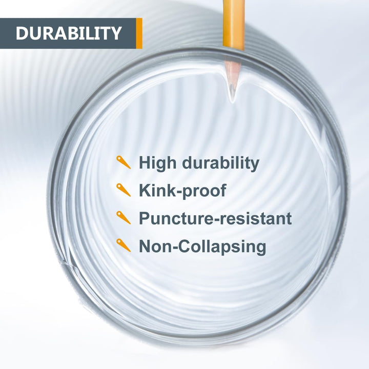 POWERTEC 70143 PVC-Staubsaugerschlauch (10,2 cm x 6,8 m), flexibel, durchsichtig, robuster PVC-Schla