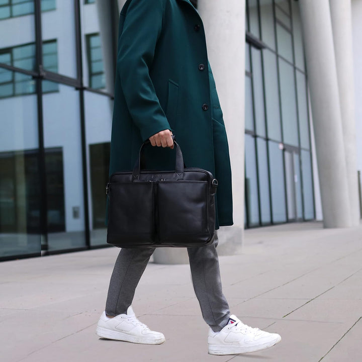 BACCINI Laptoptasche MARCO aus Premium Leder I Business-Tasche gross für Herren 15 Zoll Laptop-Fach