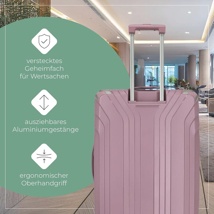 Travelite Hartschalenkoffer gross nachhaltig, 4 Rollen, ELVAA, Trolley mit recyceltem Innenfutter, T