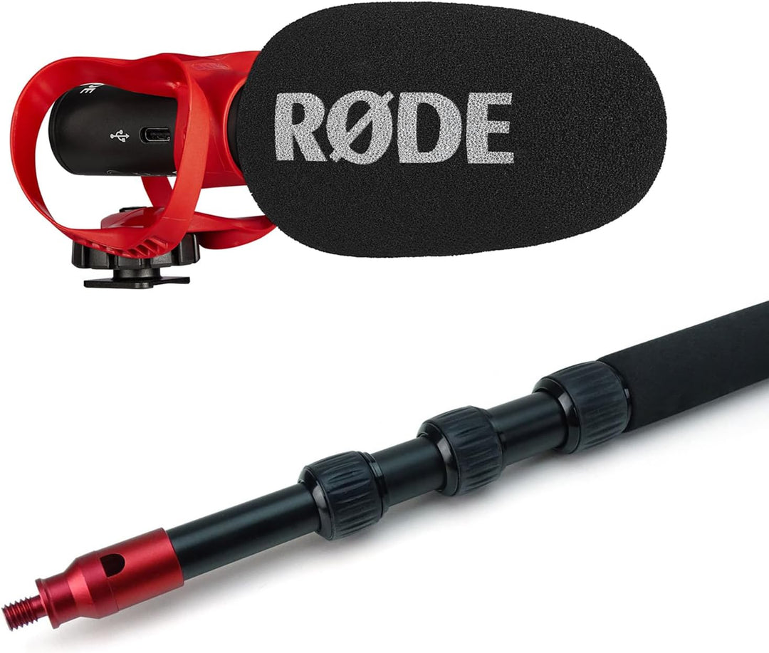 Rode Videomic Go II Helix Kamera/USB-Richtmikrofon mit keepdrum Boompole, Videomic Go II Helix + mk3