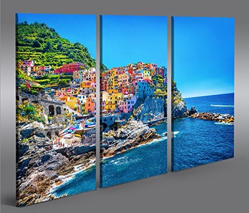 islandburner Bild Bilder auf Leinwand Cinque Terre Italien 3p XXL Poster Leinwandbild Wandbild Dekoa