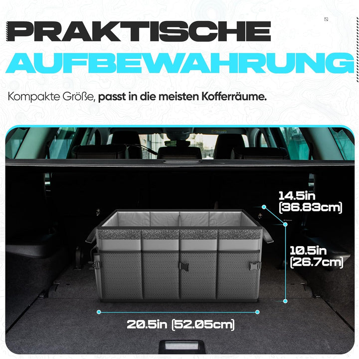 FORTEM Kofferraum Organizer, Kofferraumtasche, Zusammenklappbarer Auto Organizer Kofferraum mit Fäch