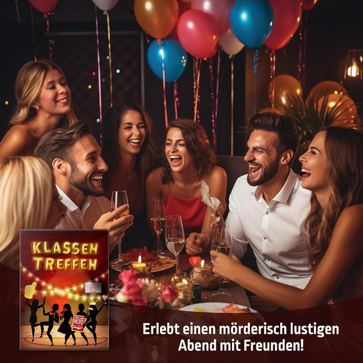 MORD bei Tisch Krimidinner für Zuhause - 5 bis 7 Personen - Der Klassentreffen Fall - Das Krimi Spie