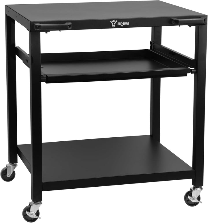 BBQ-Toro Grillwagen 80 x 65,5 x 86,5 cm | Schwarz | Grilltisch mit grosser Arbeitsfläche | Grill Bei