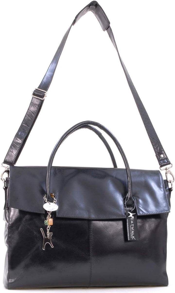 Catwalk Collection Handbags - Leder - Übergrosse Laptoptasche Schultasche/Organizer/Arbeitstasche/Ak