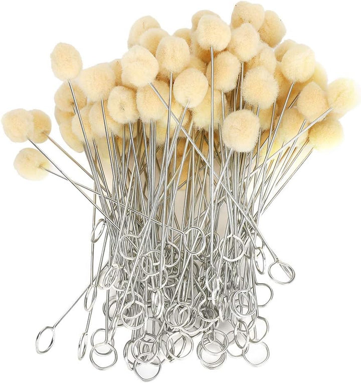 Garosa 100 Stück Wool Daubers Ball mit Metallgriff Leder Dye Tool Dye Dauber Färbepinsel Applikator