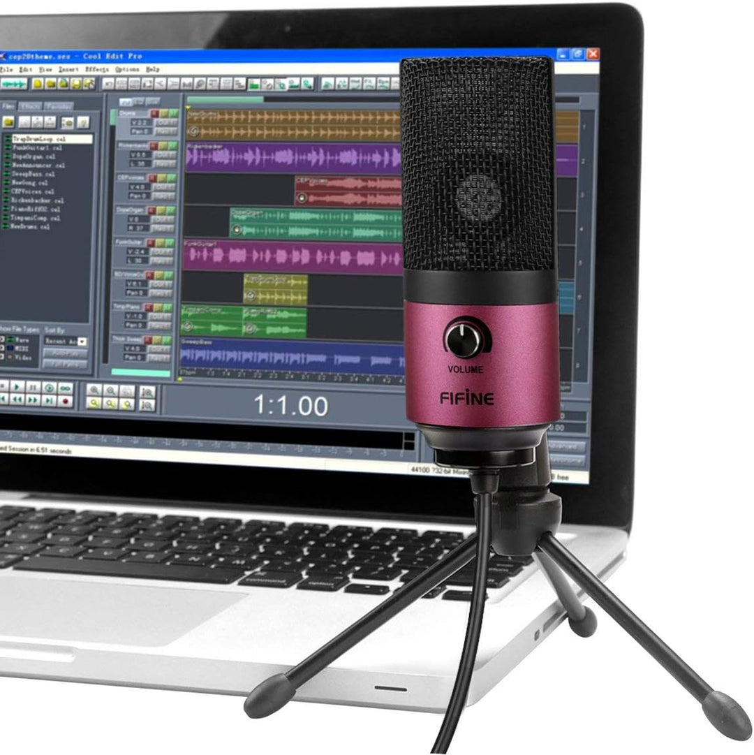 FIFINE Mikrofon PC USB, Microphone für MAC PS4 PS5, Streaming Mikrofon mit Ständer, Studioqualität A