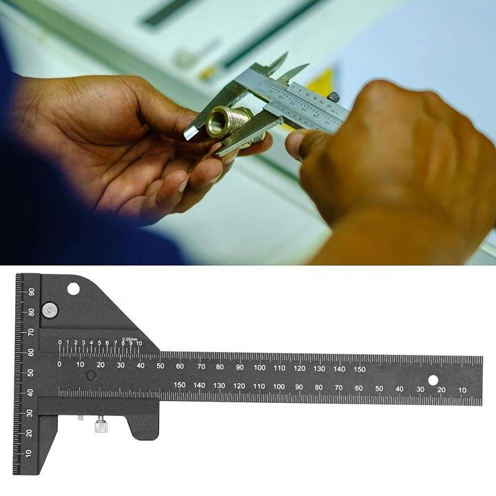 Fafeicy 0~210 mm T-Typ Lineal mit 0,05 mm Genauigkeit, Aluminiumlegierung multifunktionales Holzline
