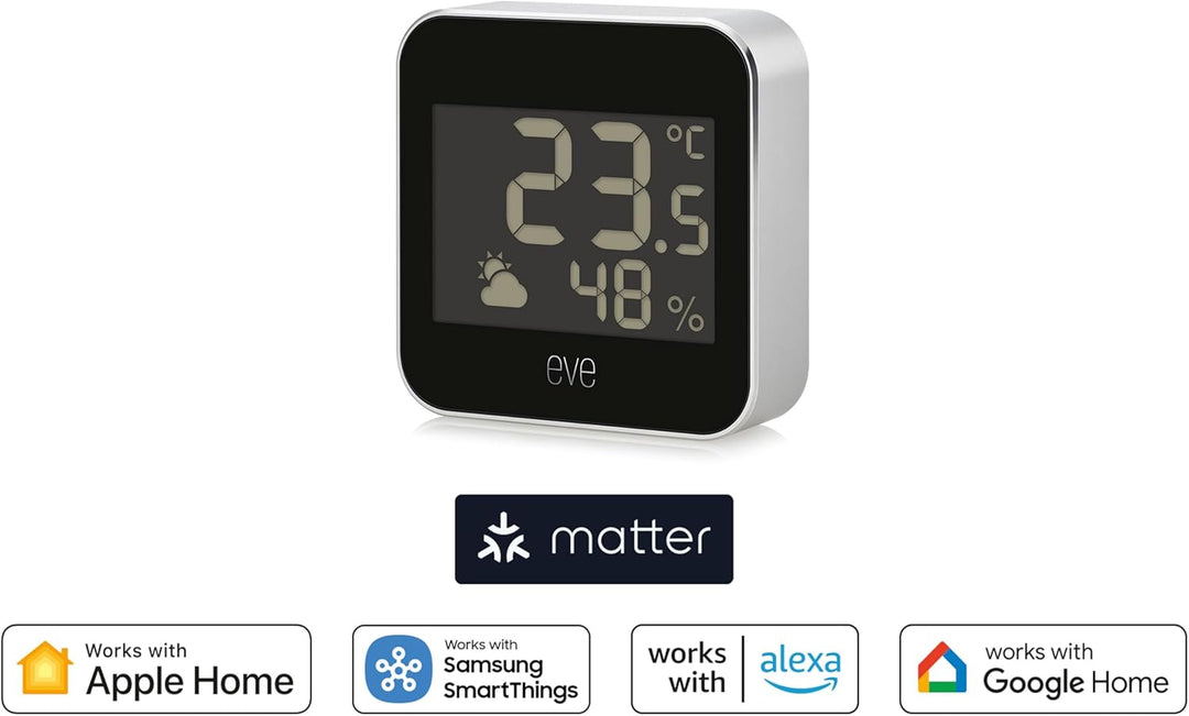 Eve Weather - Smarte Wetterstation (Matter) zum Überwachen von Temperatur, Luftfeuchtigkeit,Wettertr