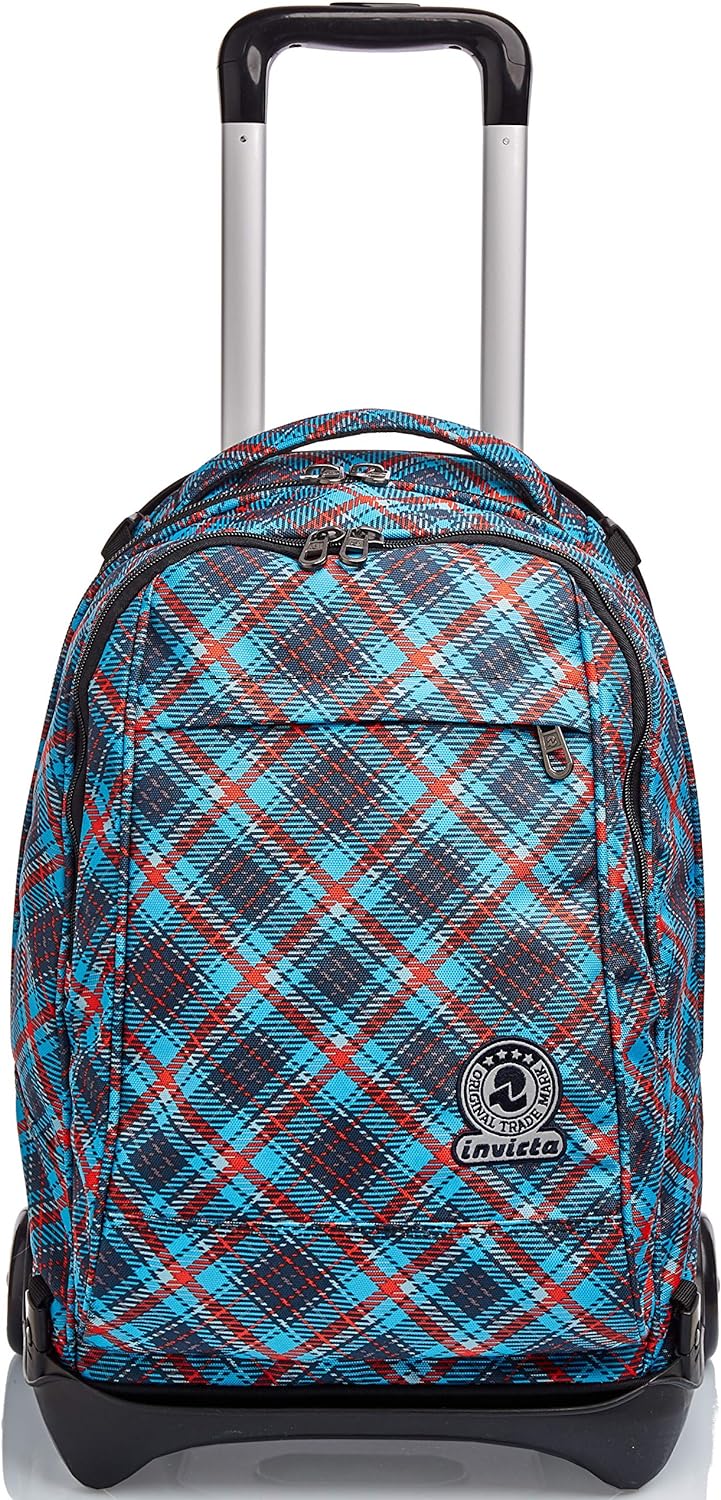 Invicta TROLLEY, Rucksack mit Trolleyfunktion, 3 in 1, Schulranzen mit Rollen, Abnehmbarer Rucksack,