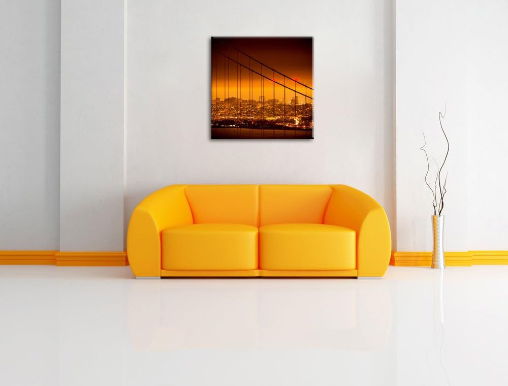 San Francisco Skyline, Format: 70x70 auf Leinwand, XXL riesige Bilder fertig gerahmt mit Keilrahmen,