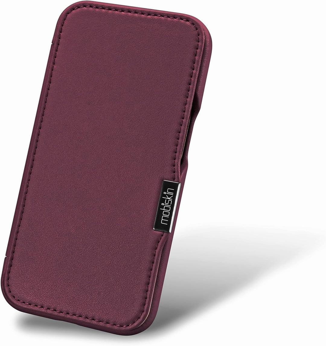Mobiskin Hülle für iPhone 15 PRO (6,1 Zoll), Handyhülle mit Leder, Case kompatibel mit MagSafe, Schu