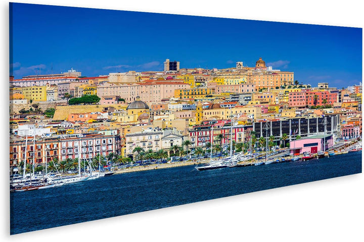 islandburner Bild auf Leinwand Cagliari Sardinien Italien Küsten Skyline Auf Das Mittelmeer Wandbild