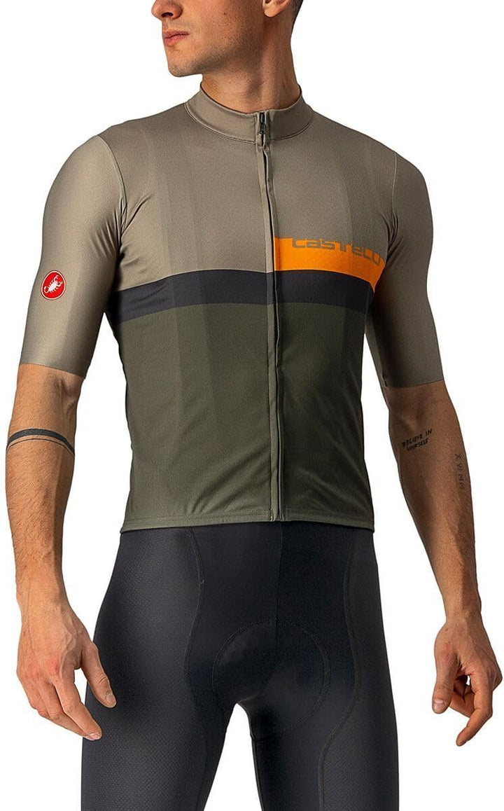 CASTELLI Herren A Blocco Jersey Sweatshirt M Rinde Green/Pop Orange-dark Gra, M Rinde Green/Pop Oran