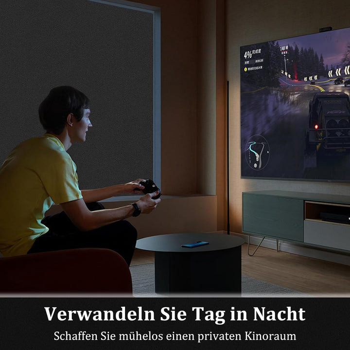 DARUITE Fensterfolie Blickdicht Sichtschutzfolie Fenster Selbsthaftend Schwarz Verdunklungsfolie Für