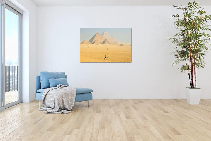 deyoli Pyramiden von Gizeh Format: 60x40 als Leinwandbild, Motiv fertig gerahmt auf Echtholzrahmen,