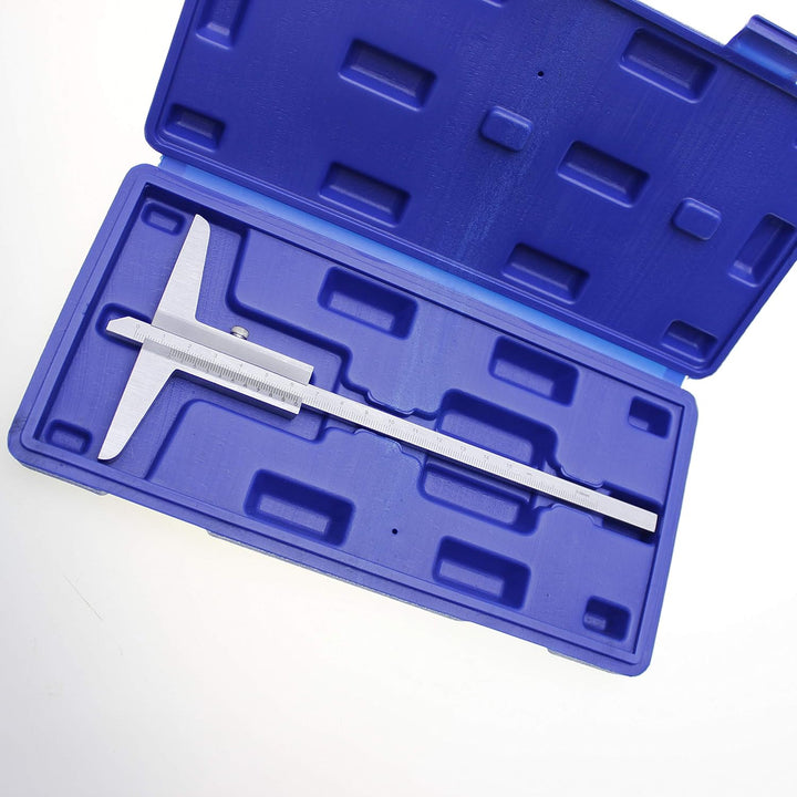 KATSU Tiefenmessschieber 0-150mm 0,02 mm Genauigkeit Metrisches Tiefenmess-Messschieber Messwerkzeug