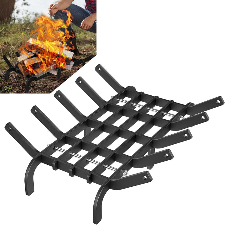 LZQ Kaminholzrost aus Kohlenstoffreichem Stahl Schwerlast Kaminrost Kamin Holzrost 41 x 31 x 11 cm B