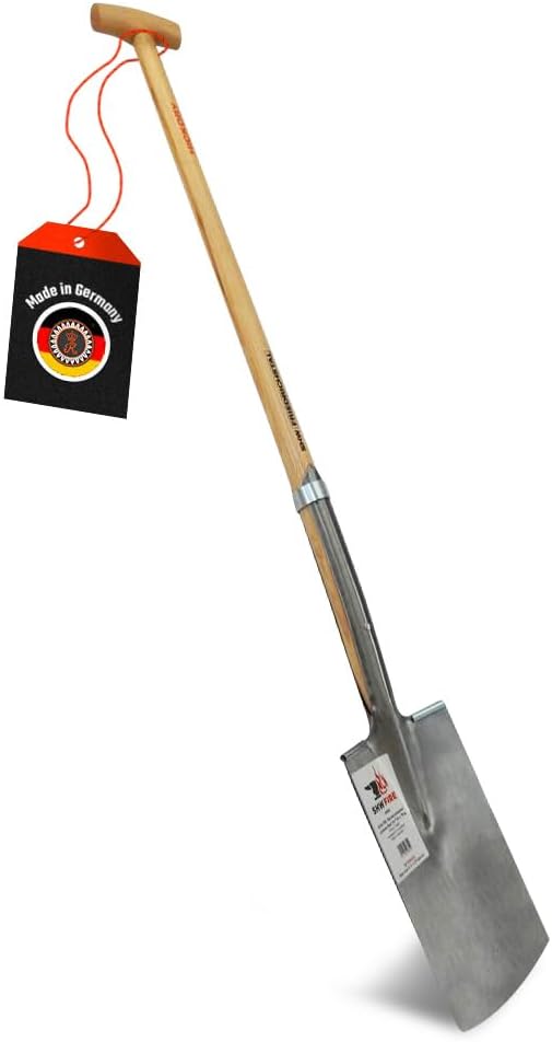 SHW-FIRE Baumschulspaten - Robuster Spaten für Harte und steinige Böden - 85cm mit Hickory T-Griff