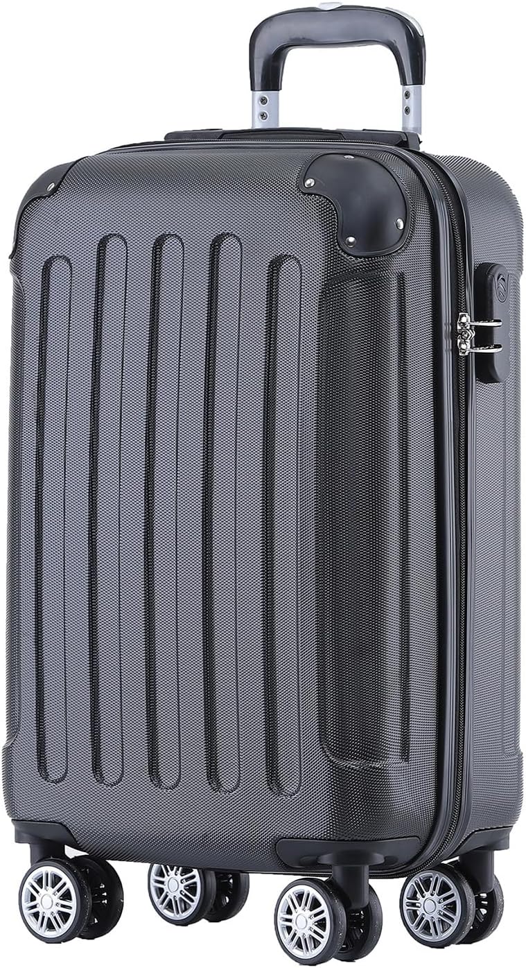 BEIBYE Zwillingsrollen Hardcase Reisekoffer Koffer Trolleys Hartschale in XL-L-M in 14 Farben (Schwa