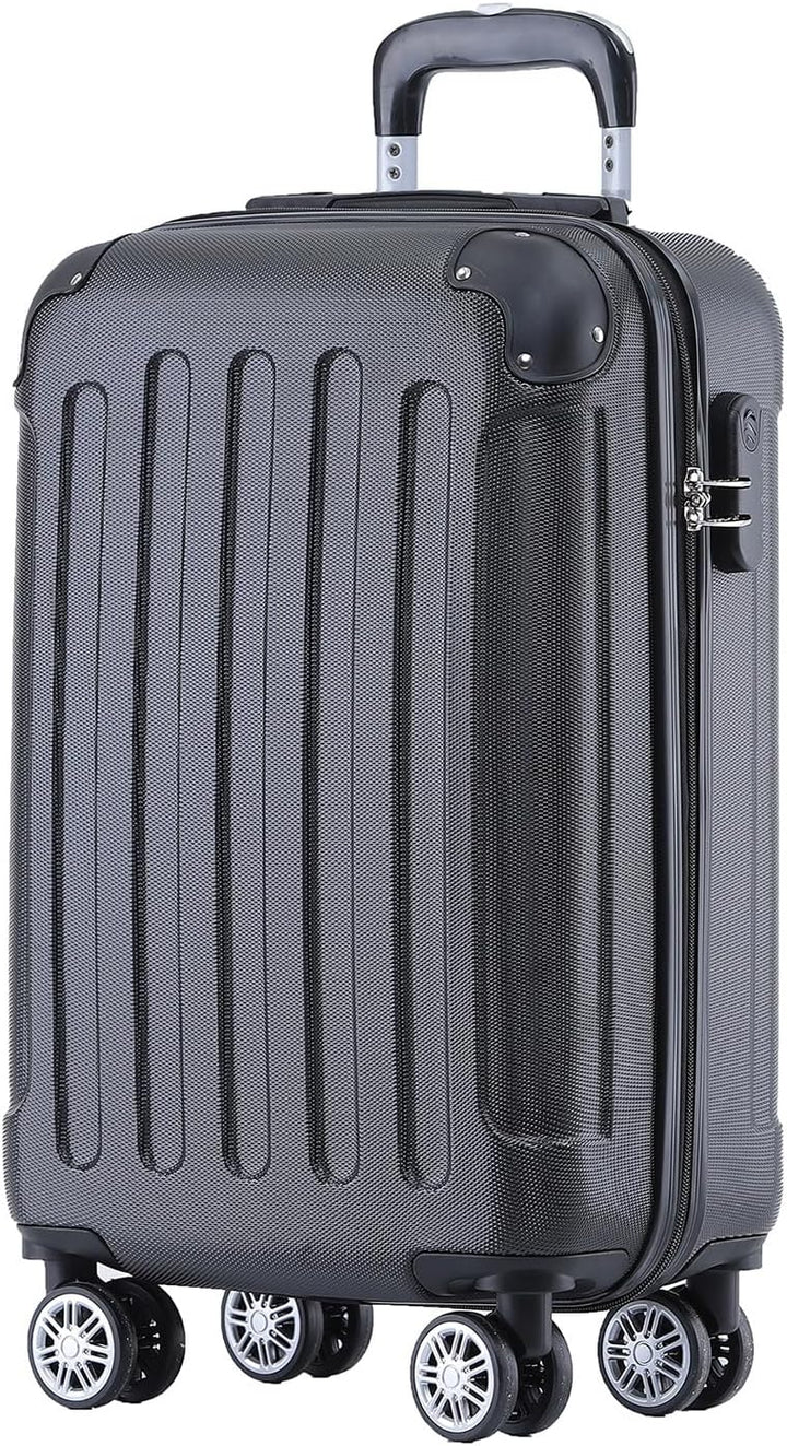 BEIBYE Zwillingsrollen Hardcase Reisekoffer Koffer Trolleys Hartschale in XL-L-M in 14 Farben (Schwa