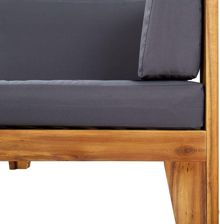 vidaXL Akazienholz Massiv Gartenmöbel 2-TLG. mit Auflagen Ecksofa Tisch Sofa Lounge Sitzgruppe Garte