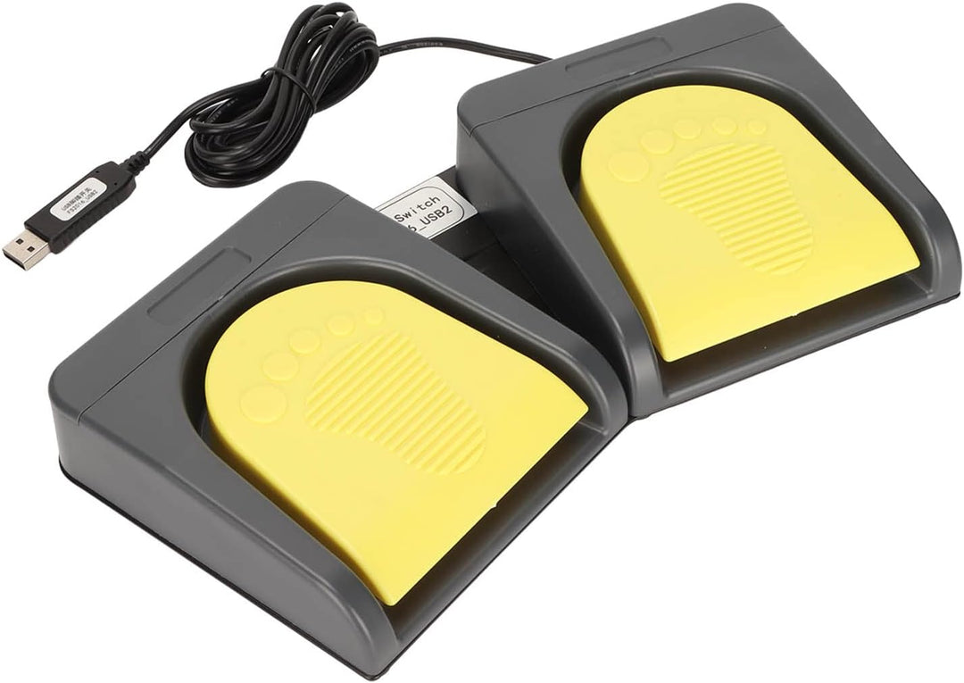 Elprico USB-Fusspedal, Doppelfussschalter Mechanische Schalter mit Zwei Pedalen MIDI-Controller HID