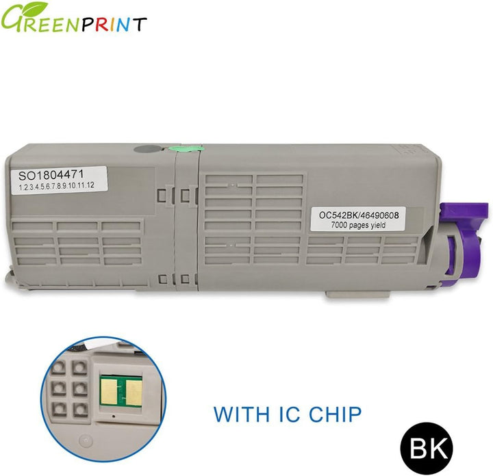 GREENPRINT 4 Farben Kompatible Tonerkartuschen C542 C532 MC563 MC573 7000 Seiten für Schwarz & 6000