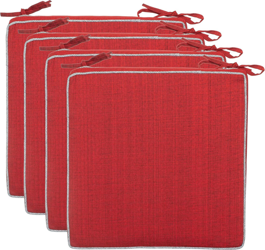 Brandsseller Outdoor Garten Sitzkissen Auflagen Kissen mit Paspel - Leinenoptik Uni - Schmutz- und W