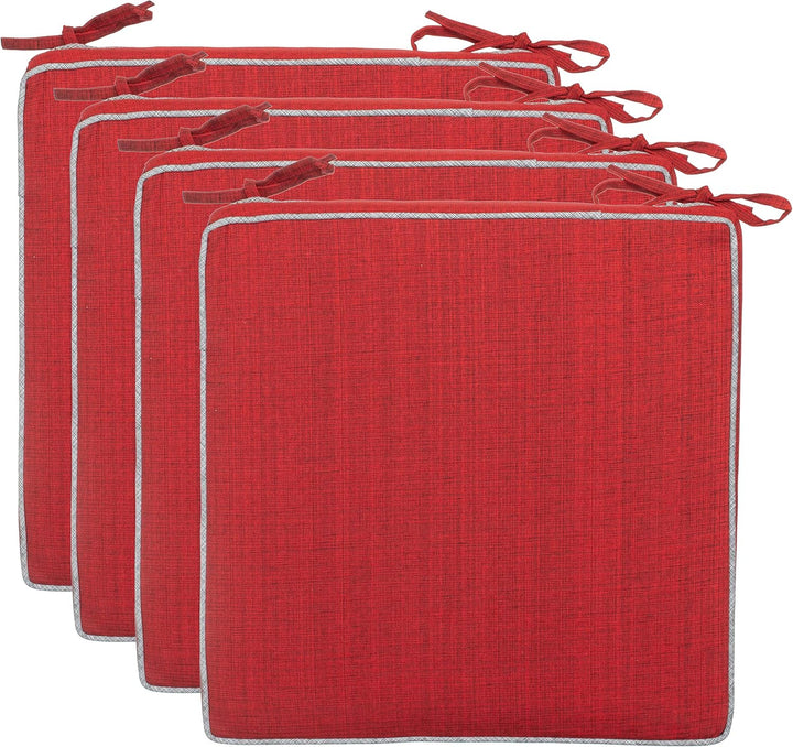 Brandsseller Outdoor Garten Sitzkissen Auflagen Kissen mit Paspel - Leinenoptik Uni - Schmutz- und W