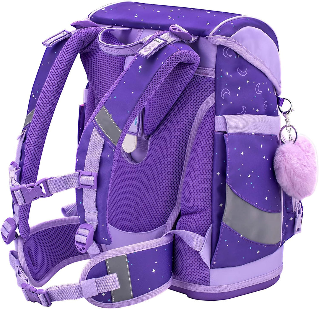 Belmil Premium Smarty Plus ergonomisches Schulranzen Set 5-teilig mit Patch Set 6 Stück, AGR, Brustg