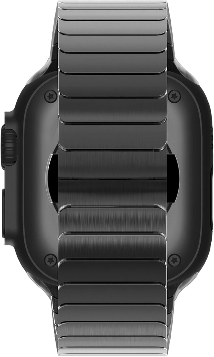 KADES Kompatibel mit Apple Watch Armband 45mm series 9, Herren Damen Solides Edelstahl Gliederarmban