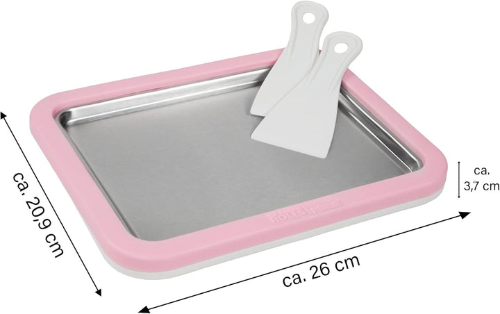 STONELINE by Mr. Ice Cream Rolls ORIGINAL Ice Cream Rolls Maker Eisplatte Rosé 26x21x3,5 cm mit 2 Sp