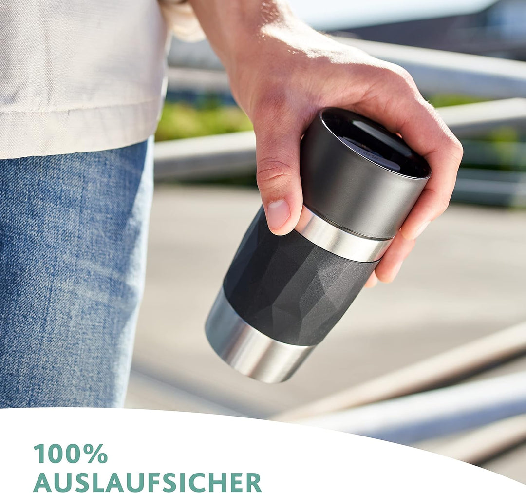 Emsa N21610 Travel Mug Compact Thermo/Isolierbecher aus Edelstahl | 0,3 Liter | 3h heiss 6h kalt | B