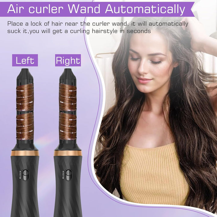 Air styler 6 in 1 Haarstyler, 1000W Warmluftbürste Set mit Hairstyler 200 Millions lonen Föhnbürste