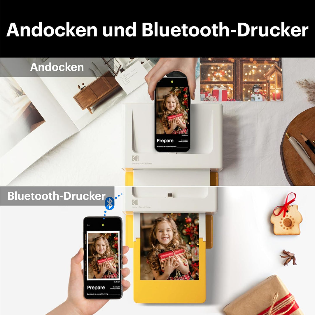 KODAK Dock Plus PD460 90 Stück Fotopapier & Zubehör, tragbarer Fotodrucker für Smartphones, Instant-