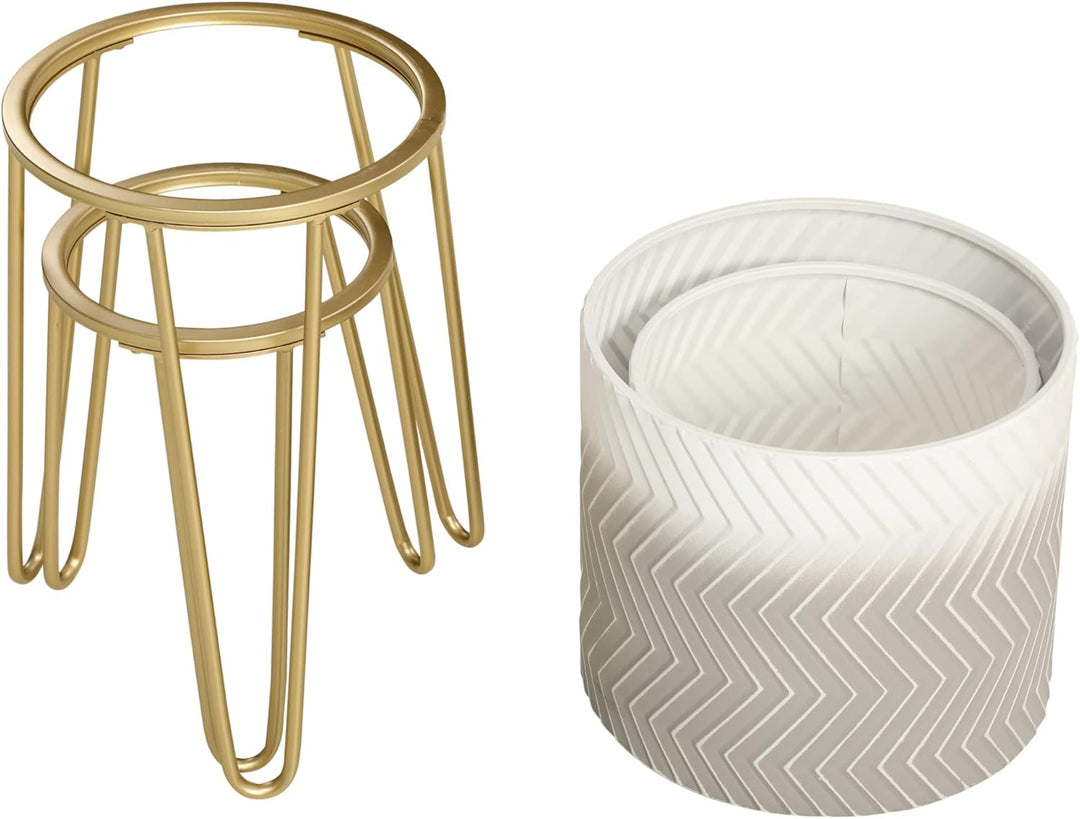 Outsunny 2er-Set Pflanzenständer, Pflanztöpfe, Blumenständer, Blumentöpfe mit Gestell, Übertopf, Blu