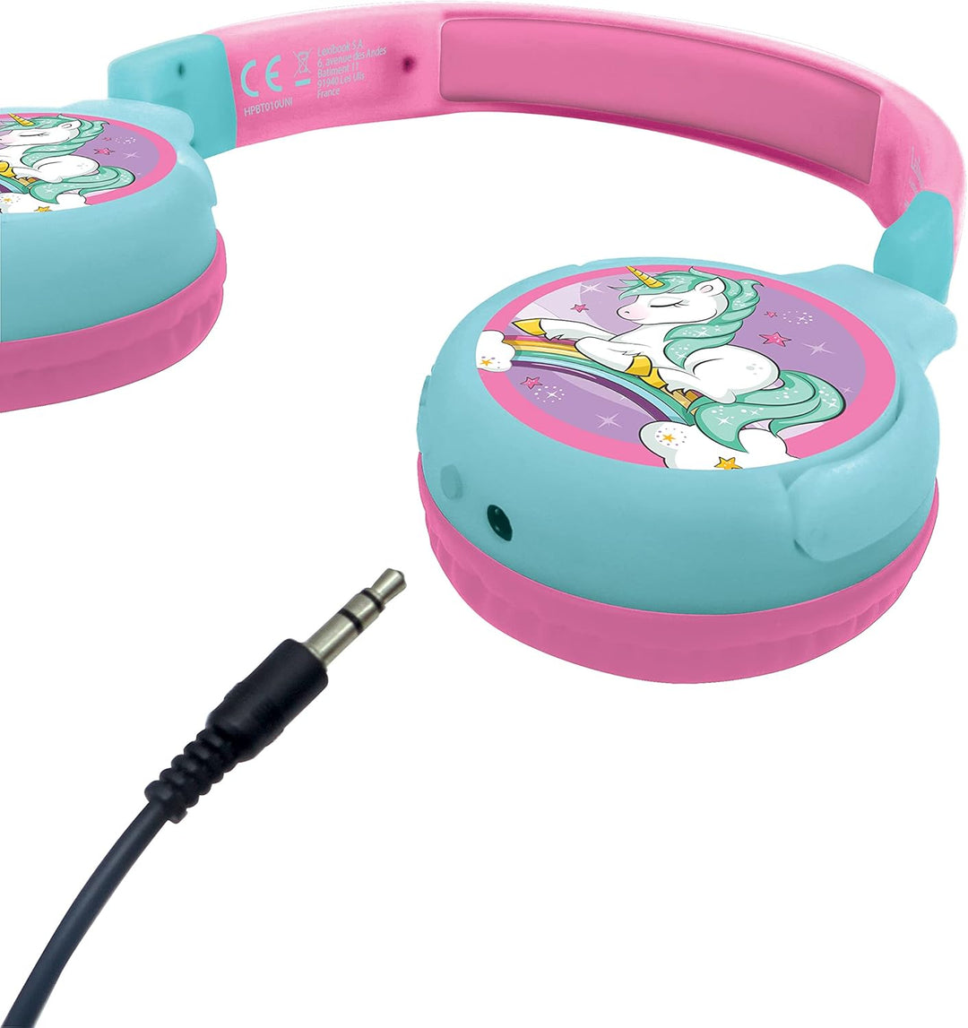 Lexibook, Einhorn, 2-in-1 Bluetooth-Kopfhörer-Stereo, drahtlos, kabelgebunden, faltbar, verstellbar,