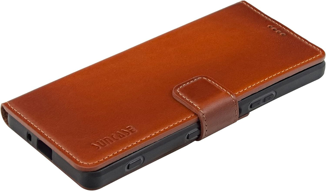 Suncase Book-Style Hülle kompatibel mit Sony Xperia 1 III 3 (2021) Leder Tasche (Slim-Fit) Lederhüll