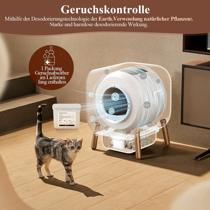 PAWBBY P1 Ultra Katzenklo Selbstreinigend, Selbstreinigende Katzentoilette, TÜV-Zertifizierung, Anti