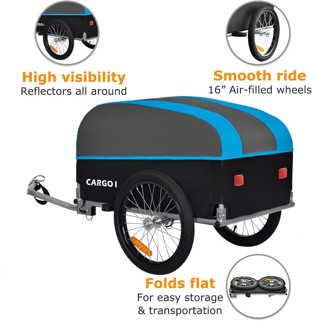 Tiggo VS Cargo I Lastenanhänger Klappbar Fahrradanhänger Trailer Transportanhänger CT901 Blau