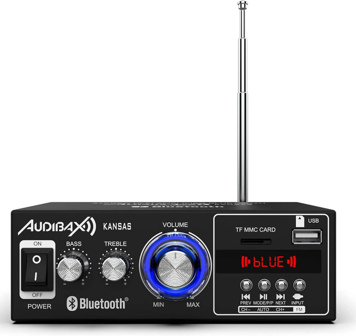 Audibax Kansas Amplificador HiFi Con Bluetooth / MP3 / FM. Entrada SD y USB. 2 x 40W