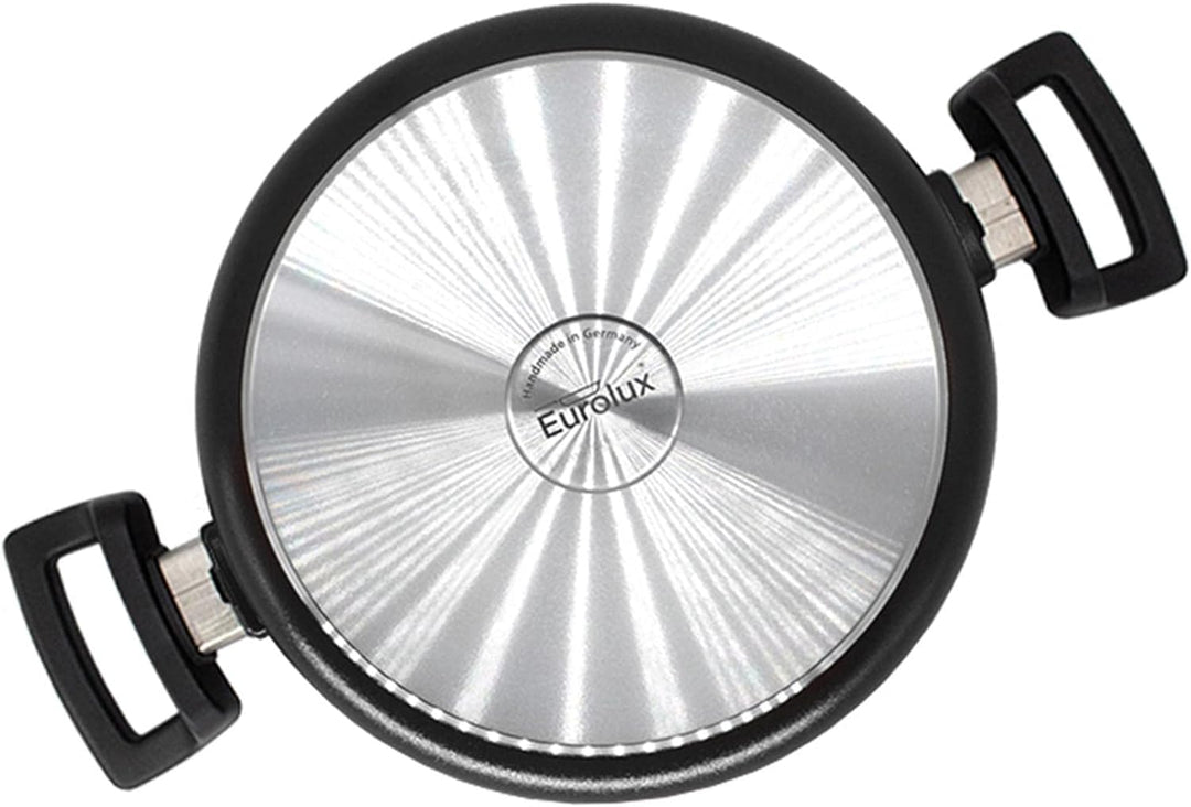 Eurolux Guss-Topf Ø 24 cm - ca. 4,5 Liter - Kleiner hoher Universal-Koch-Topf Aluguss mit Beschichtu