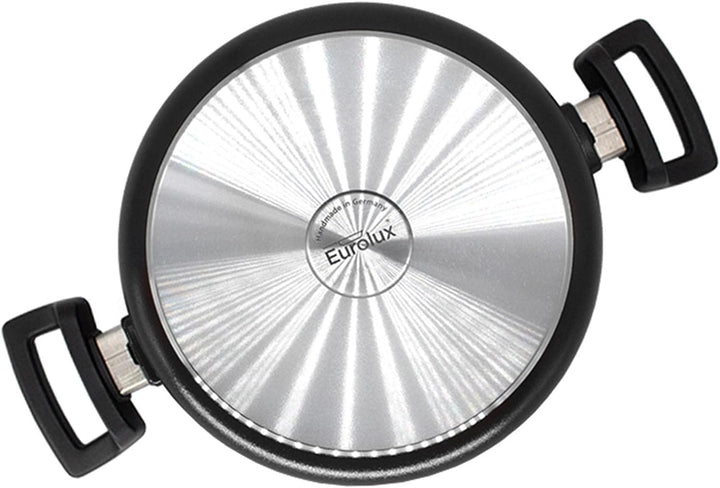 Eurolux Guss-Topf Ø 28 cm - ca. 8,5 Liter - grosser hoher Universal-Koch-Topf Aluguss mit Beschichtu